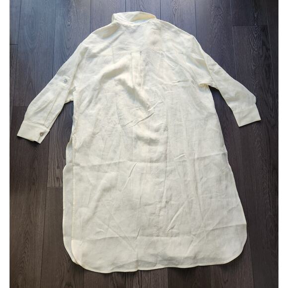 MNG Mango Longline Linen Button-Up Shirt, large - Picture 8 of 9